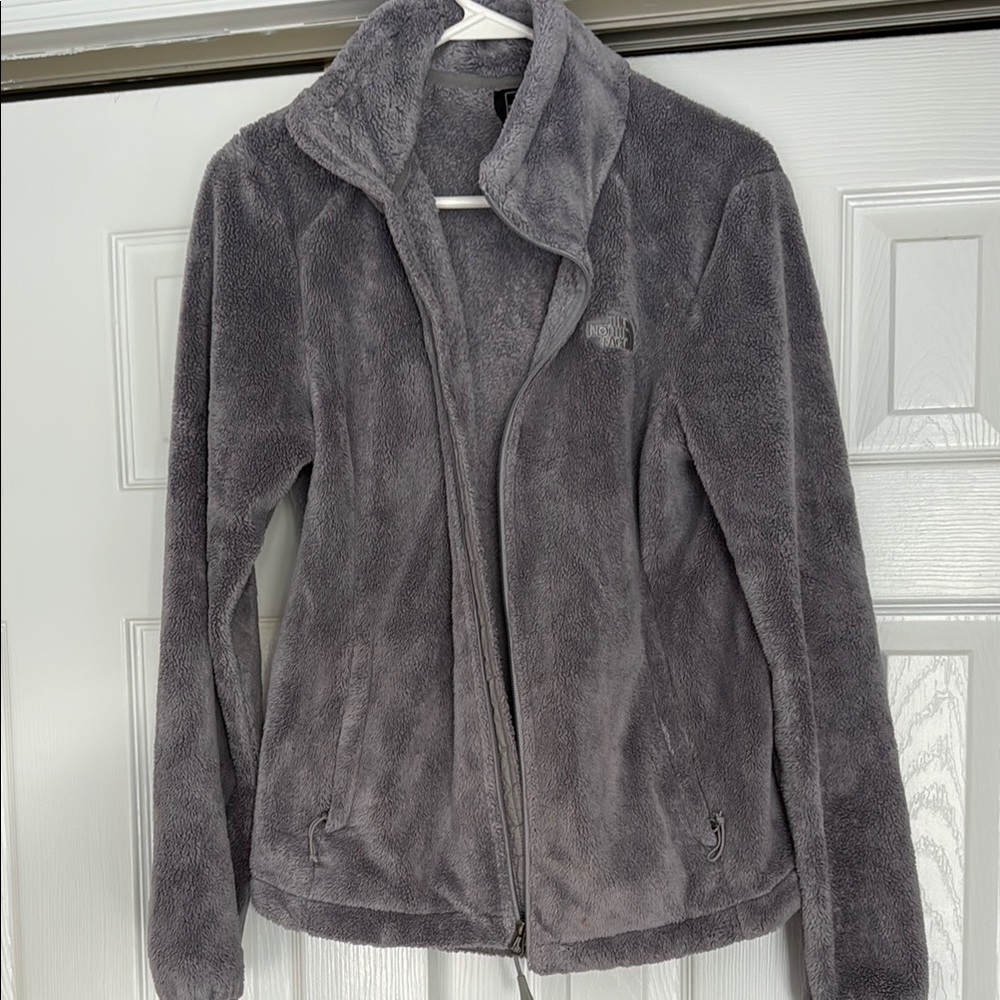 The North Face Women's Gray Plush Teddy Fleece Jacket